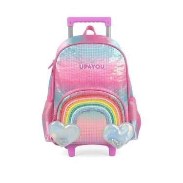 Imagem de Mochila Com Rodas Arco Íris - Rosa - Up4you  - Luxcel