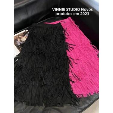 Imagem de Saia com 5 Camadas de Franjas - Vermelho, Preto e Rosa - Ideal para Pr