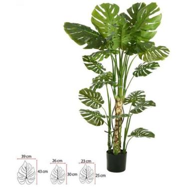 Imagem de Planta Artificial Arvore Costela De Adao C/Pote X20 Verde 1,5cm - FLOR