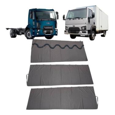Imagem de Cortina Cetim Caminhao 3 Peças Ford Cargo Cabine Pequena - JCS Acessór