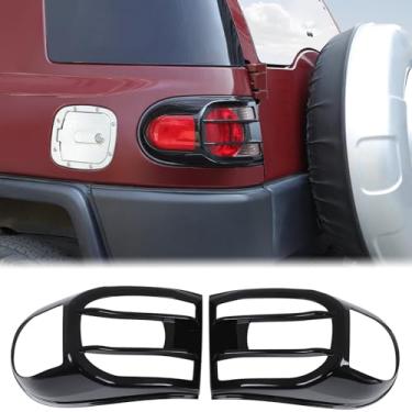 Imagem de Aunginsy Acabamento da tampa da lâmpada da lanterna traseira compatível com Toyota FJ Cruiser 2007-2024 Moldura da lâmpada traseira do carro Moldura de proteção de luz de freio traseira Capa