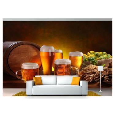 Imagem de Papel De Parede Cerveja Bebida Barril Lupulo 3D Al82 - Você Decora