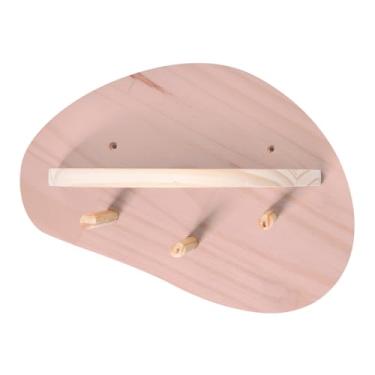 Imagem de Prateleira de Madeira Organic Com Cabideiro Rosa