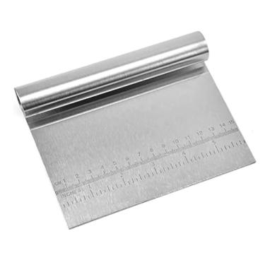 Imagem de Espátula Raspadora Inox 15cm Multiuso, Profissional, Com Régua Integrada, Ideal para Massas, Confeitaria, Carnes, Legumes, Queijos e Doces