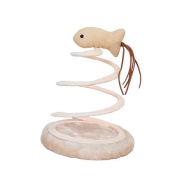 Imagem de predolo Brinquedo interativo para provocar gatos, arranhador de pelúcia para gatos, exercício criativo para gatinhos, jogo de ação com mola, brinquedos, Peixe