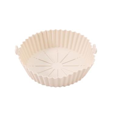 Imagem de Forno de cozimento circular, bandeja especial de silicone, fritadeira a ar, tapete de cozimento, 3 peças (off-white)