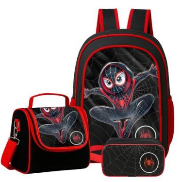 Imagem de Mochila Escolar Kit Bolsa Infantil Menino Reforçada Grande - Pikuka