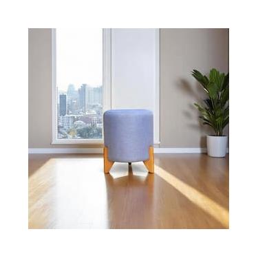 Imagem de Puff Banqueta Conlflex Coral Revestido em Tecido Linho