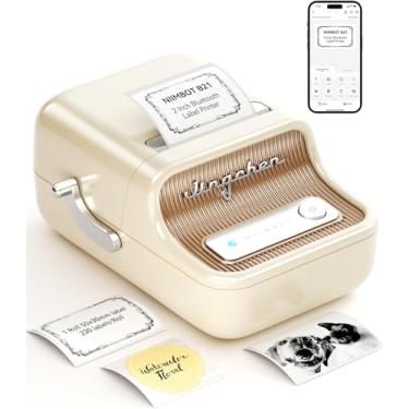 Imagem de NIIMBOT B21 Impressora de Etiquetas, Mini Impressora Térmica de Etiquetas Compatível com iOS e Android, para Organização Doméstica, Negócios, Código de Barras, com Etiquetas Brancas 50x30mm, Creme