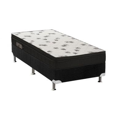 Imagem de Conjunto Box Solteiro: Colchão Espuma Ortobom D45 Light Saúde + Base CRC Suede Black (8...