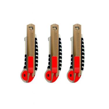 Imagem de Estilete Ergonômico 18mm com Refil de Lâminas Corpo Reforçado - Mek Mo