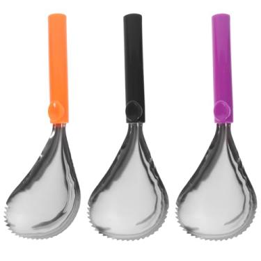 Imagem de MAGICLULU 3 peças de colher serrilhada raspador de descaroçador de frutas removedor de núcleo de abóbora separador de polpa de pêra de aço inoxidável para cozinha doméstica