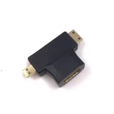 Imagem de Adaptador HDMI Fêmea Para Mini e Micro HDMI Macho