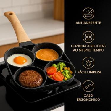 Imagem de Frigideira 4 em 1 Antiaderente Egg Hambúrguer Bacon Salsicha Indução C