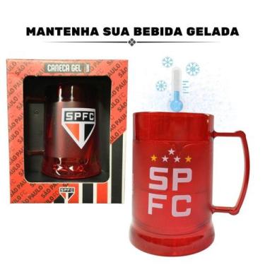 Imagem de Caneca Copo Vermelho Gel 300Ml Isolante Térmico Chopp - Brasfoot