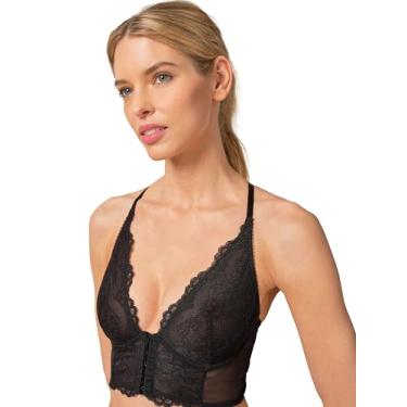 Imagem de Gossard Sutiã feminino Superboost de renda em V profundo, Preto (Preto), 34C