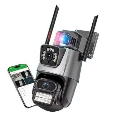Imagem de Camera Wifi Segurança 4K 2 em 1 Externa e Interna 360 Lampada e com Audio Dupla Lente Icsee | Vigilancia e Proteçao para seu Lar