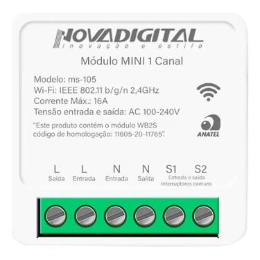 Imagem de Interruptor Inteligente Relé Wifi Novadigital 1 Canal 16A Mi