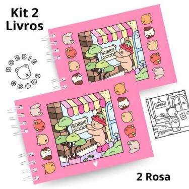 Imagem de Kit 2 Livros De Colorir Bobbie Goods A5 50 Páginas 180g Capa Dura Rosa