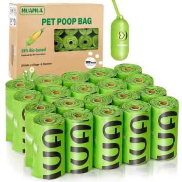 Imagem de Sacos biodegradáveis para cocô de cachorro MUAMUA 300 unidades com dis
