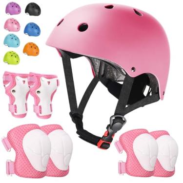 Imagem de Conjunto de capacetes de bicicleta infantil ajustável para crianças de 3 a 15 anos de idade, crianças, meninos, meninas, jovens, esportes, ciclismo, skate, futebol, patins, patins, patins, patins