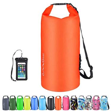 Imagem de Mochila impermeável impermeável impermeável impermeável para celular 40L/30L/20L/10L/5L saco seco flutuante para caiaque barco vela canoagem rafting caminhadas acampamento atividades ao ar livre, Orange2, 20L