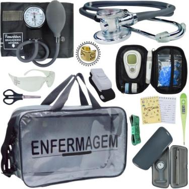Imagem de Kit Enfermagem Cores Bolsa Top Premium + Medidor Glicose - Love Saude,