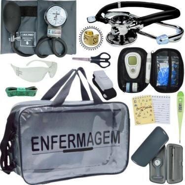 Imagem de Kit Enfermagem Cores Bolsa Top Premium + Medidor Glicose - Love Saude,
