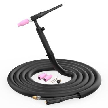 Imagem de AZZUNO Tocha de soldagem LIFT TIG, pistola TIG resfriada a ar WP-17V com conector rápido de 10-25 mm² e cabo de 13 pés e mangueira de gás com 5/20.3 cm-18 para AZZUNO MIG-135F/MIG-155F/MIG-135PRO/MIG