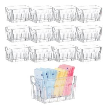 Imagem de Kit 12 Porta Sachê de Açúcar Adoçante Ketchup Molhos de Vidro para Mes