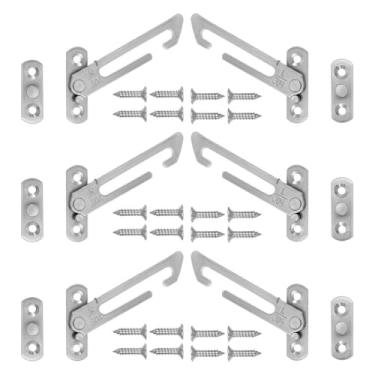 Imagem de Baluue Limitador de Janela de 6 Peças, Gancho de Janela de Aço Inoxidável, Limitador Automático Com Ângulo de Abertura de Chave, Dispositivo de Controle de Limite de Segurança E Externo, 2 à