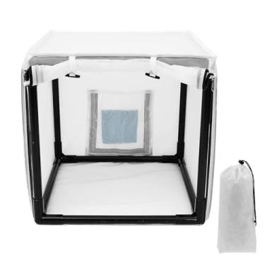 Imagem de Cabine de pulverizador de tinta para aerógrafo, cabine de aerógrafo portátil, barraca de tinta spray com cortina e filtro, ferramenta de 38 x 38 x 38 cm para modelo, artesanato, peça de brinquedo de