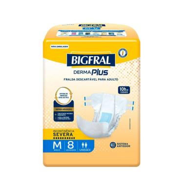 Imagem de Fralda Bigfral Derma Plus M 8 Unidades