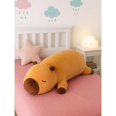 Imagem de Pelúcia Capivara Filó, 90 cm, Almofada de Corpo Gigante, Design Adorável, Material Antialérgico