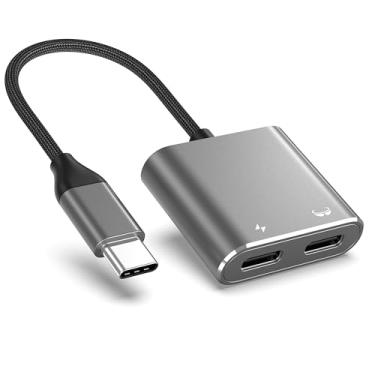 Imagem de KIHENG Óculos USB C para AR e adaptador de carregamento, carregamento rápido compatível 100W PD para iPhone 17-15, Switch OLED, Steam Deck Connect Viture/Rokid/Xreal AR Glasses 1080P 120Hz/4K 60Hz