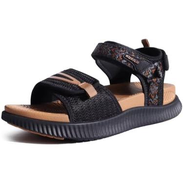 Imagem de KuaiLu Sandália feminina ortopédica para caminhada esportiva de recuperação esportiva grossa para caminhadas ao ar livre sandálias aquáticas com alça ajustável com suporte de arco para fascite plantar