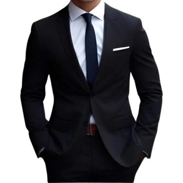 Imagem de Terno Masculino Italiano Premium Paletó e Calça - Fressart, Preto, EGG