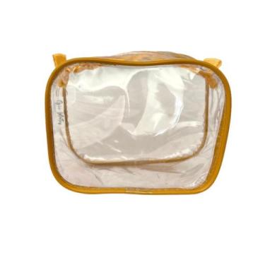 Imagem de MINI necessaire transparente e AMARELA 15x12 - Gii Matos Makeup