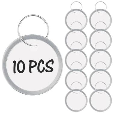 Imagem de Uniclife 10 etiquetas de chave, etiquetas de chave de 3 cm com etiquetas, etiquetas de chave para chaveiro, identificadores de chave de papel com anel dividido e aro de metal, etiquetas de chaveiro em