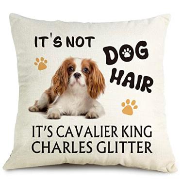 Imagem de OUz It's NOT Dog Hair - Throw Pillow Cover, Cavalier King Charles Dog Decor, Funny Pillowcase,Gift for Dog Lovers, Sofa Bed Living Room Home Decoration, 18x18 Inch 8D315