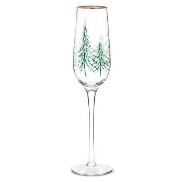 Imagem de Abbott Collection Taça de champanhe Winter Trees - Vidro, verde/transparente, 26,7 cm A (255 g)