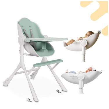 Imagem de Cadeira de Alimentação Cadeirão com Bandeja Removível e Modo Espreguiçadeira, Oribel, Verde