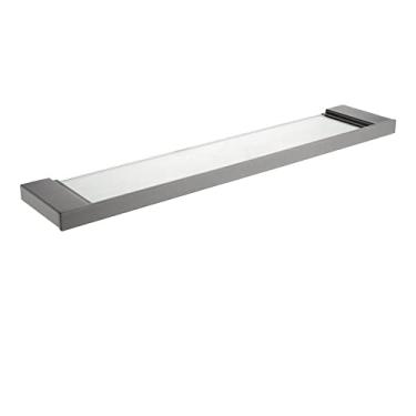 Imagem de Toalheiros, barras de toalha duplas cinzentas acessórios de casa de banho cabide de toalha gancho suporte de papel escova de vaso sanitário suporte de sabão, toalheiro/suporte de prateleira de vidro/a