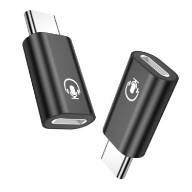 Imagem de Fidioto Pacote com 2 adaptadores USB C preto para iPhone (não suporta transferência de dados e carregamento), adaptador de fone de ouvido Lightning USB C macho para fêmea para iPhone 16, iPad Pro