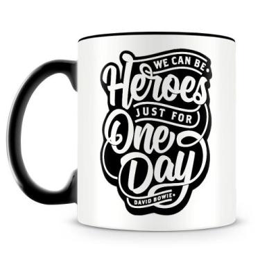 Imagem de Caneca Personalizada David Bowie em Porcelana Brilhante com Alça Preta