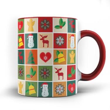 Imagem de Caneca xicara porcelana icones Amor clima de Natal 25 (Laranja)
