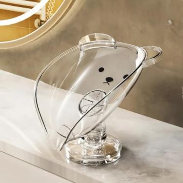 Imagem de Suporte de saboneteira com ventosa com design de drenagem de 45°, caixa de sabão antiderrapante de grande capacidade para pia de banheiro, organizador de bandeja de sabão adesivo (serve para chuveiro