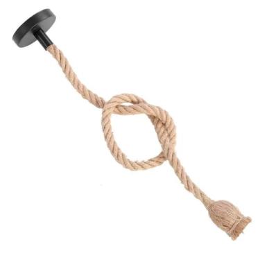 Imagem de Luminária Pendente Rústica em Corda Trançada, Design Retrô, Soquete E27, Estilo Industrial para Sala, Cozinha, Varanda, Área Gourmet