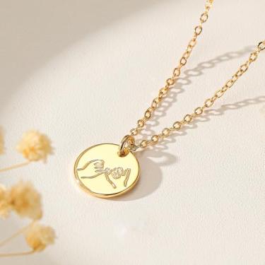 Imagem de 2/3/4 pares de colar feminino banhado a ouro 14K - pingente de arado de triângulos de corações, gargantilha delicada, hipoalergênico, não mancha, presentes de aniversário personalizados, joias