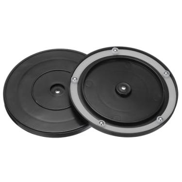 Imagem de Suporte giratório giratório de 12,4 cm com rolamentos de esferas de aço, base giratória Anular Lazy Susan para armários de canto de cozinha, anular 1 cm com anel de borracha branca, pacote com 2